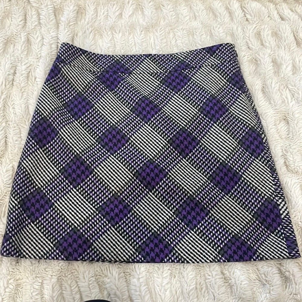 Ann Taylor loft black, purple, grey, skirt. Size 12.